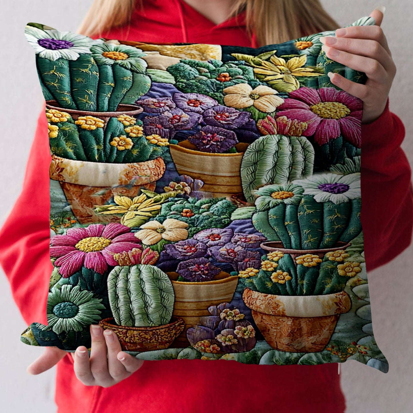 Cactus Blooom Quilted Pillow Case NCU0NT4652