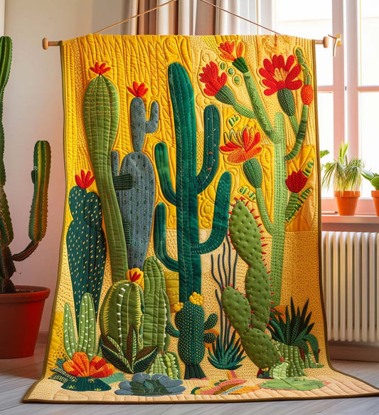 Cactus Sunburst Quilted Blanket NCU0DV181