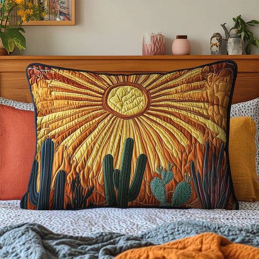 Cactus Sunrise Quilted Bedding Pillow Case NCU0VH3222