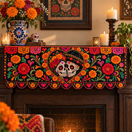 Calavera Celebration Quilted Mantel Scarf SN0TD685