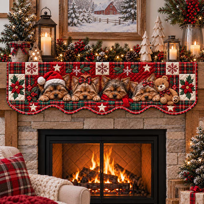 Candid Yorkie Quilted Mantel Scarf SN0HH0664