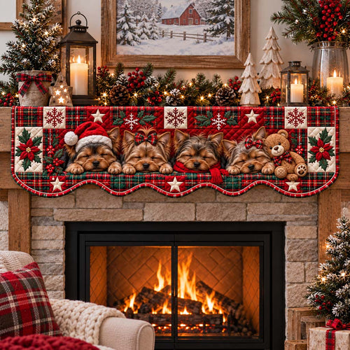 Candid Yorkie Quilted Mantel Scarf SN0HH0664