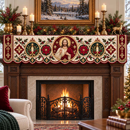 Candlelight Blessing Quilted Mantel Scarf SN0HH0919