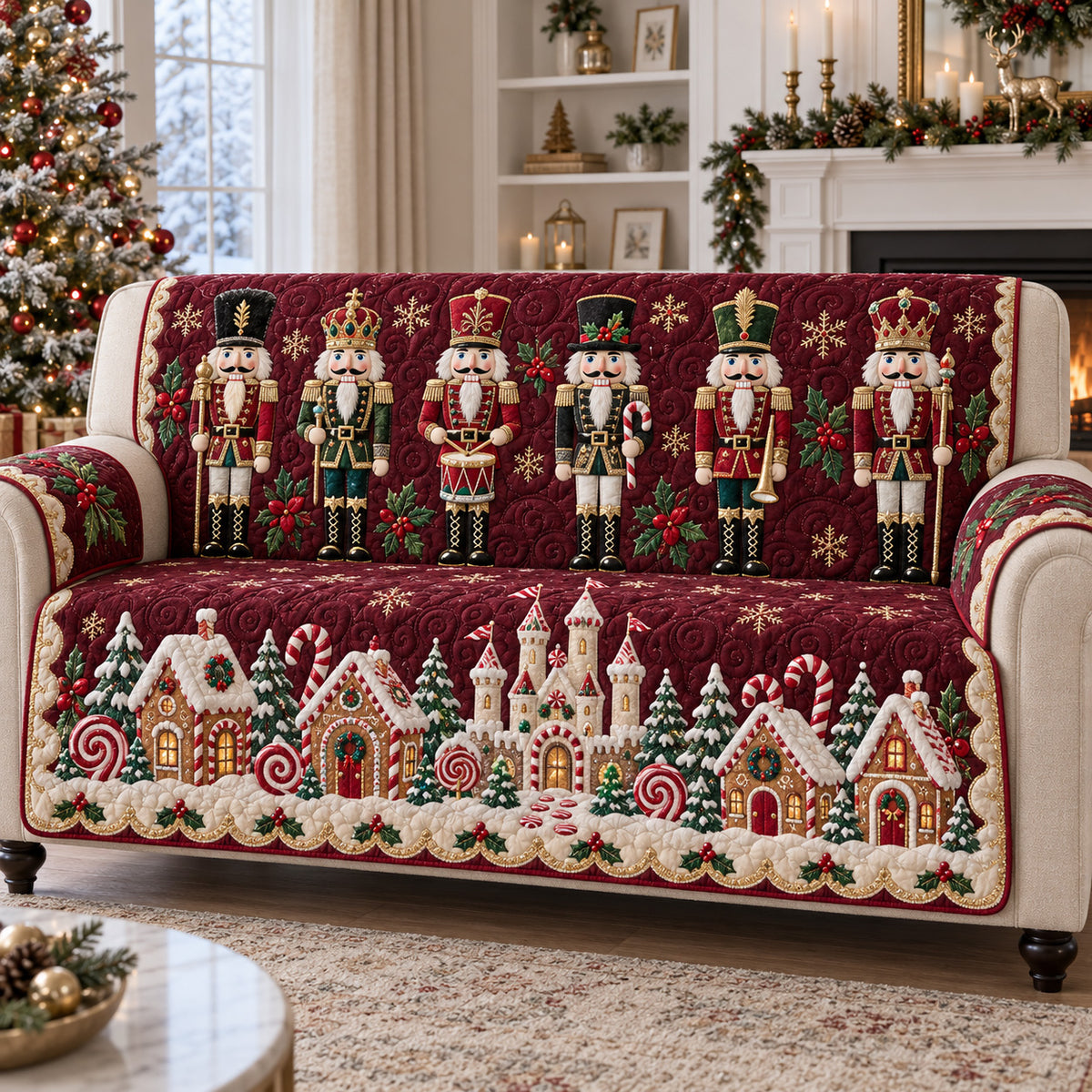 Candy Castle Quilted Sofa Cover SN0TV889