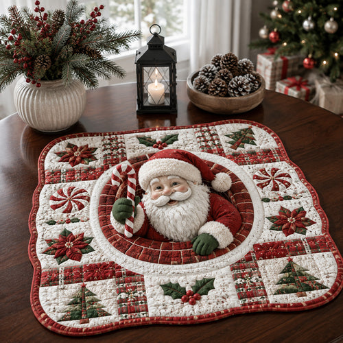 Candy Santa Claus Custom Shape Quilted Table Topper SN0HH0031