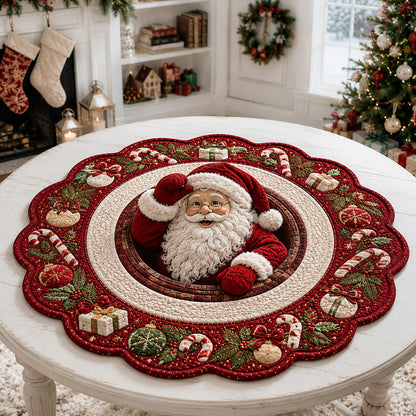 Candy Santa Claus Custom Shape Quilted Table Topper SN0HH0128