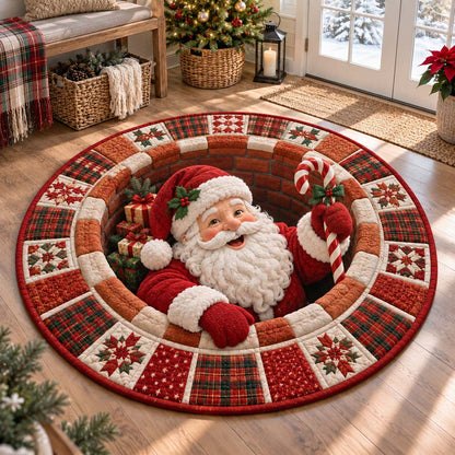 Candy Santa Quilted Round Mat SN0HH0437