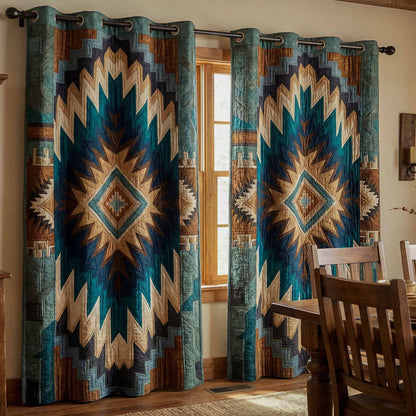 Canyon Chevron Quilted Curtains NCU0DX050