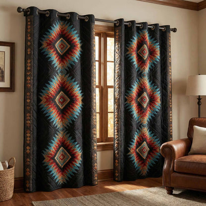 Canyon Ember Quilted Curtains NCU0DX079