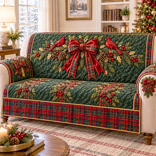 Cardinal Blossoms Quilted Sofa Cover SN0TD1212