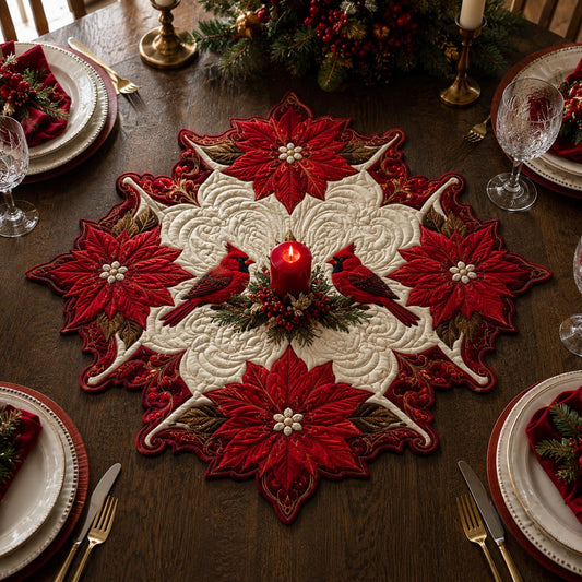 Cardinal Candlelight Custom Shape Quilted Table Topper SN0DV427