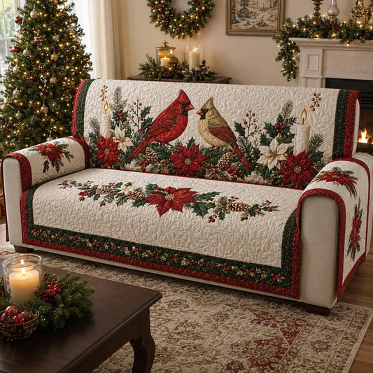 Cardinal Christmas Quilted Sofa Cover SN0DV150