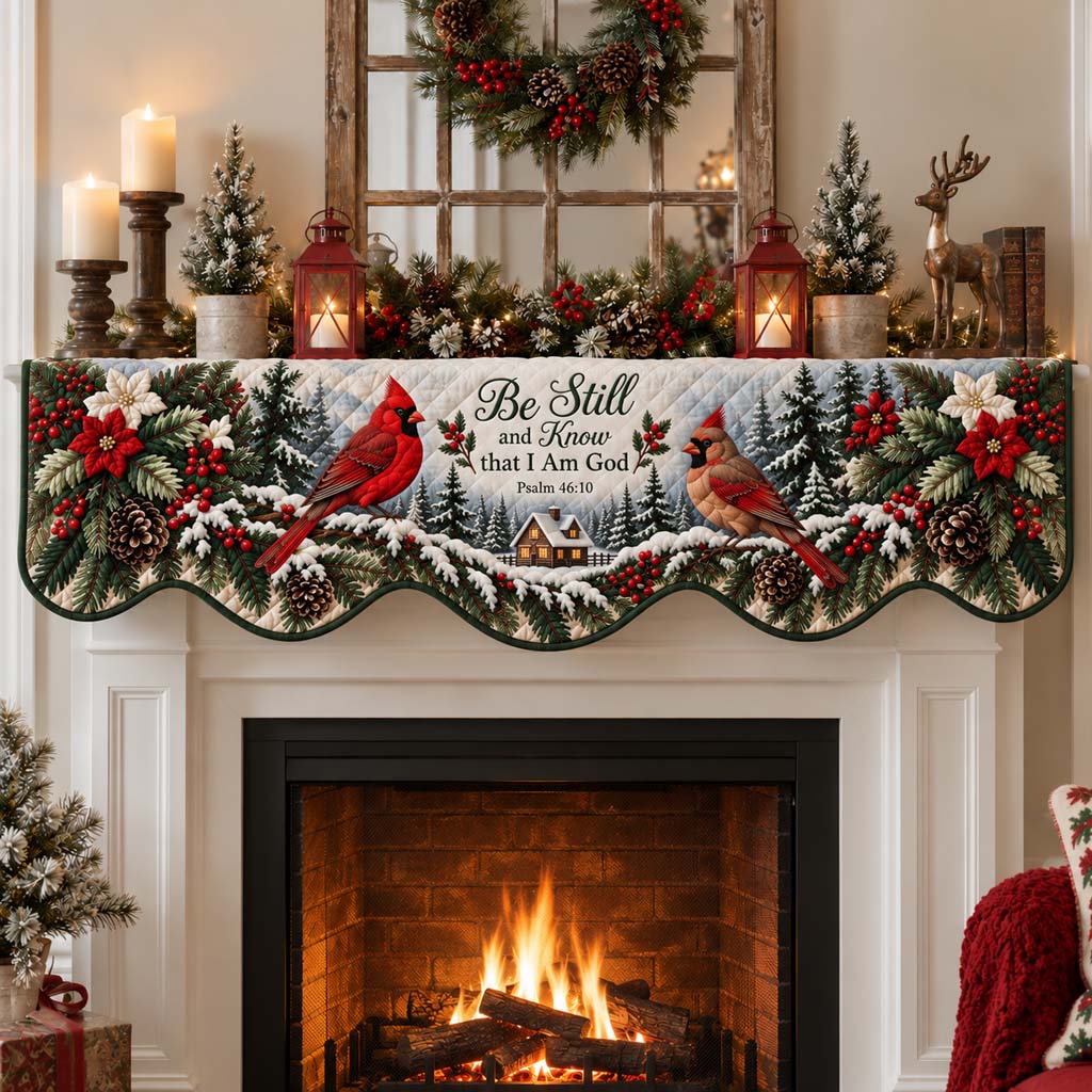 Cardinal Cottage Twilight Quilted Mantel Scarf SN0HH0553