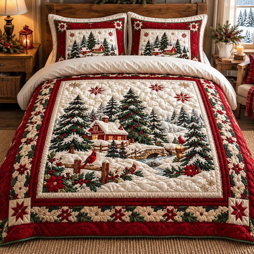 Cardinal Pine Cottage Quilted Bedding Set V2 SN0HH1041
