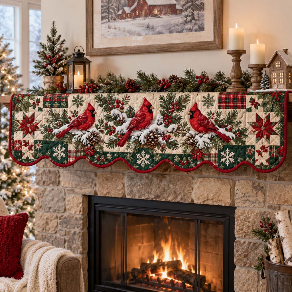 Cardinal Pine Harmony Quilted Mantel Scarf SN0HH0555