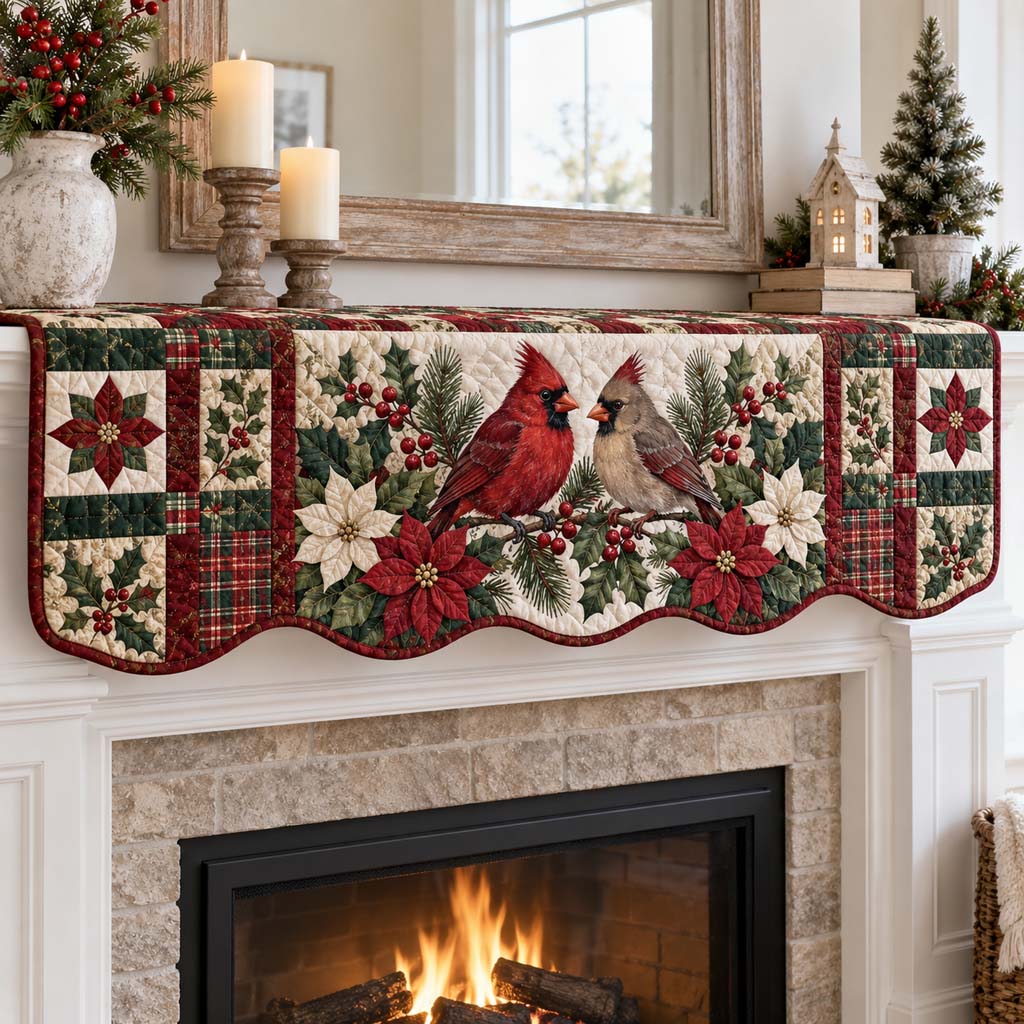 Cardinal Winter Haven Quilted Mantel Scarf SN0HH0560