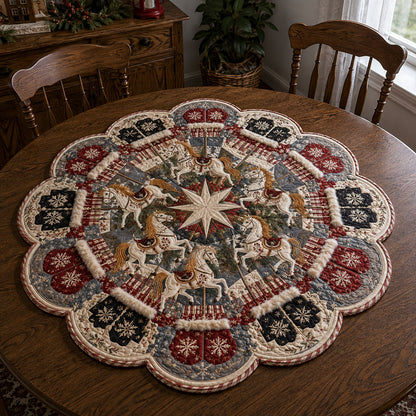 Carousel Under the Stars Custom Shape Quilted Table Topper SN0PT904