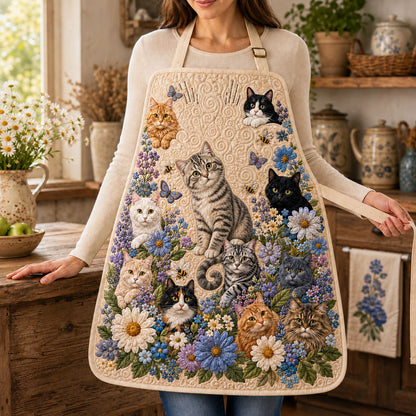 Cat Among Blossoms Quilted Apron SN0PT167
