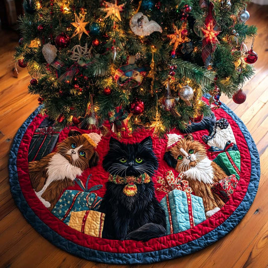 Cat Spirit Christmas Quilted Tree Skirt NCU0DDK1442