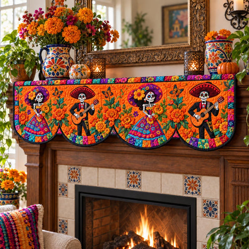 Catrina Couple Fiesta Quilted Mantel Scarf SN0DV620