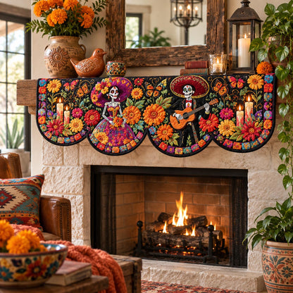 Catrina Marigold Fiesta Quilted Mantel Scarf SN0DV632