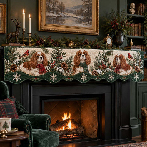 Cavalier Winter Cardinals Quilted Mantel Scarf SN0HH0525