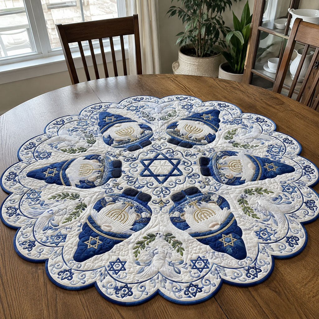 Celestial Hanukkah Custom Shape Quilted Table Topper SN0PT776