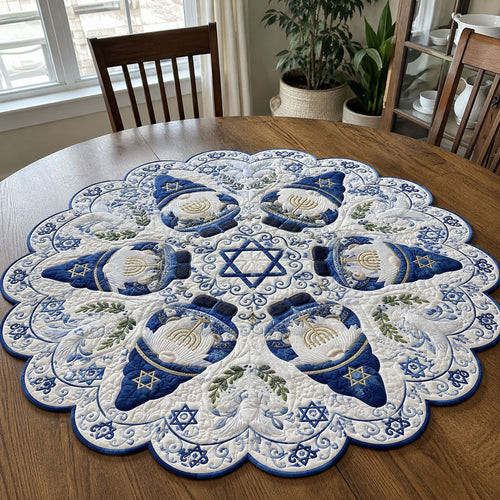 Celestial Hanukkah Custom Shape Quilted Table Topper SN0PT776