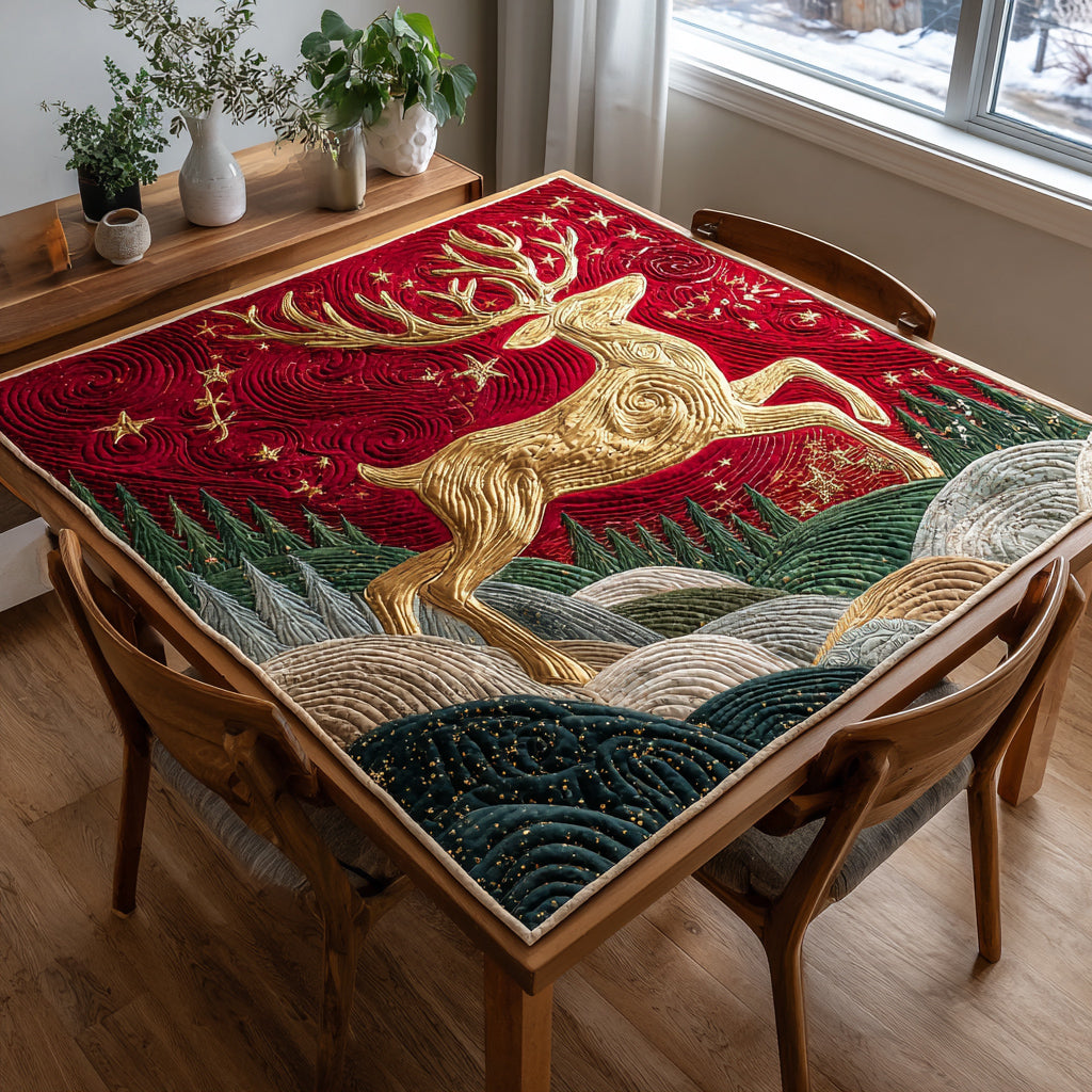 Celestial Reindeer Quilted Table Topper NCU0HNH173