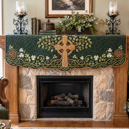 Celtic Cross Quilted Mantel Scarf SN0TD346