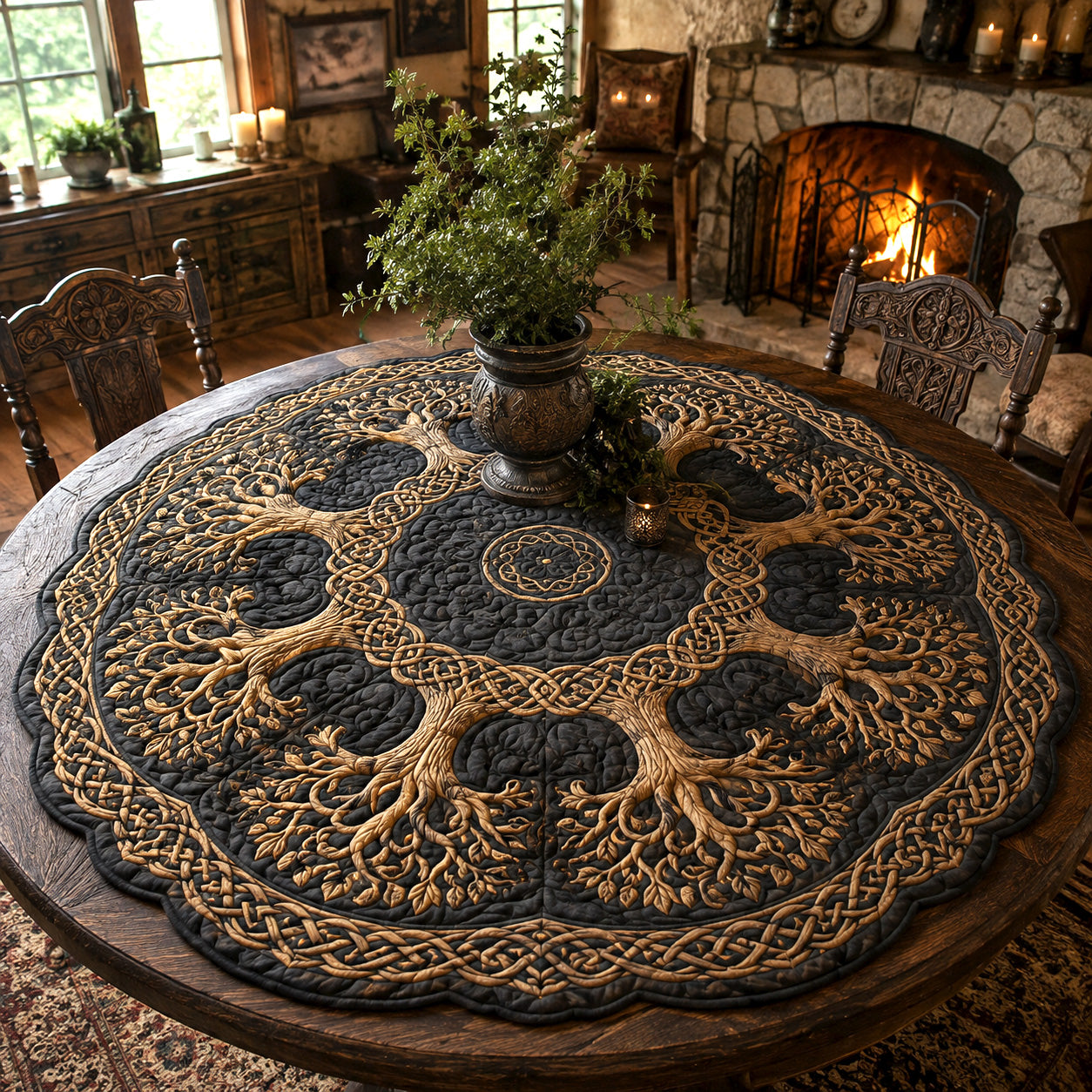 Celtic Heritage Custom Shape Quilted Table Topper SN0TV178