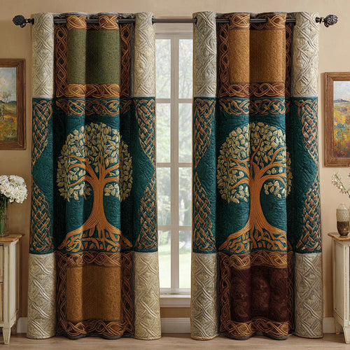 Celtic Oak Quilted Curtains NCU0DH804