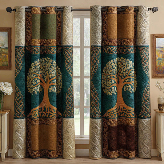 Celtic Oak Quilted Curtains NCU0DH804