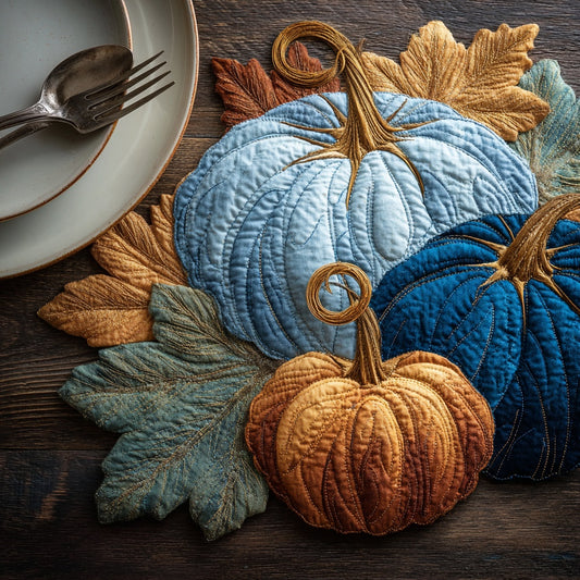 Cerulean Twilight Squash Custom Shape Quilted Placemat NCU0LV028