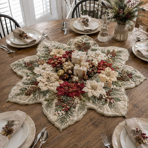 Champagne Gift Garden Custom Shape Quilted Table Topper SN0DV358