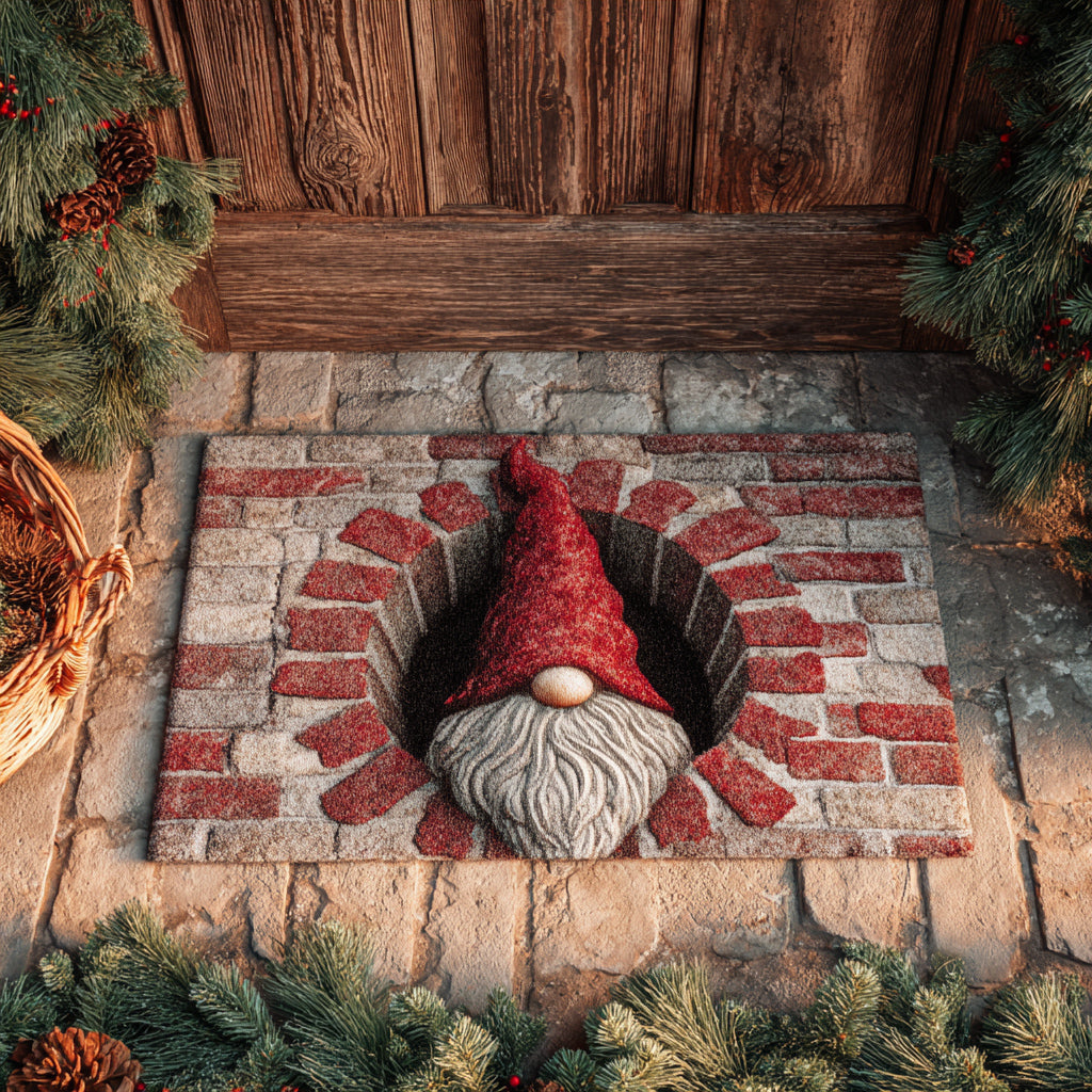 Charming Christmas Gnome Doormat NCU0HH645