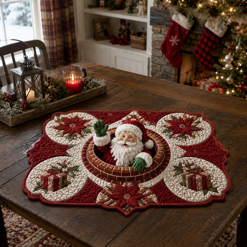 Santa Claus Wave Custom Shape Quilted Placemat SN0HH0040