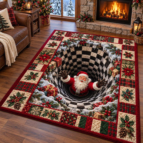 Checkerboard Illusion Santa Area Rug SN0HH1054