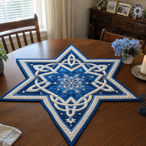 Cherished Hanukkah Custom Shape Quilted Table Topper SN0PT777
