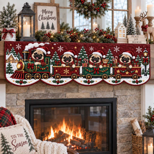 Chestnut Pug Quilted Mantel Scarf SN0HH0670