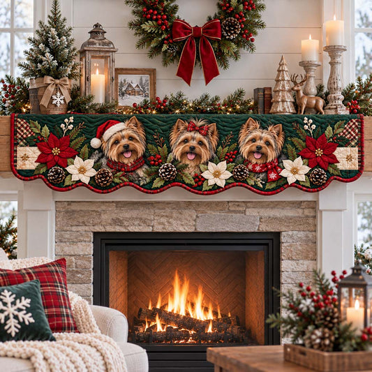 Chestnut Yorkie Quilted Mantel Scarf SN0HH0658