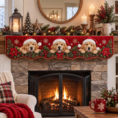 Chimney Golden Retriever Quilted Mantel Scarf SN0HH0394