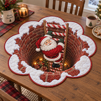 Chimney Santa Custom Shape Quilted Table Topper SN0TV480