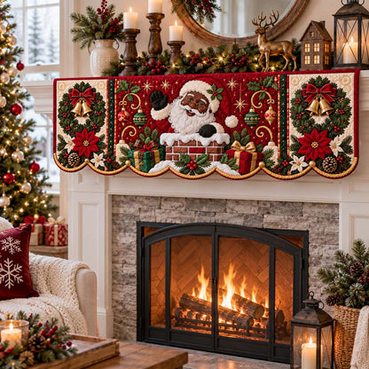 Chimney Santa Quilted Mantel Scarf SN0HH0384