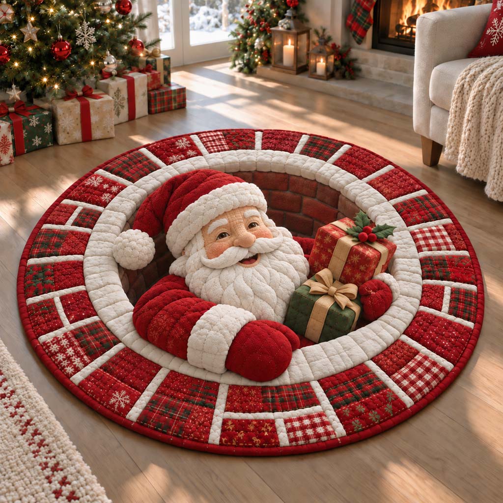 Chimney Santa Quilted Round Mat SN0HH0438