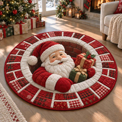 Chimney Santa Quilted Round Mat SN0HH0438