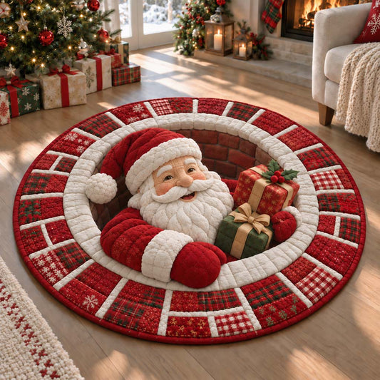 Chimney Santa Quilted Round Mat SN0HH0438