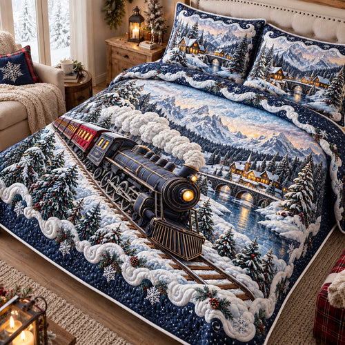 Christmas Arrival 3-Piece Quilted Bedding Set SN0TD753