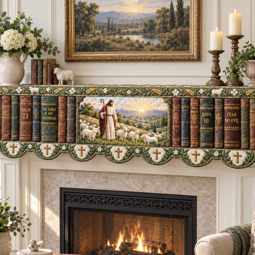 Christmas Blessing Quilted Mantel Scarf SN0TV577