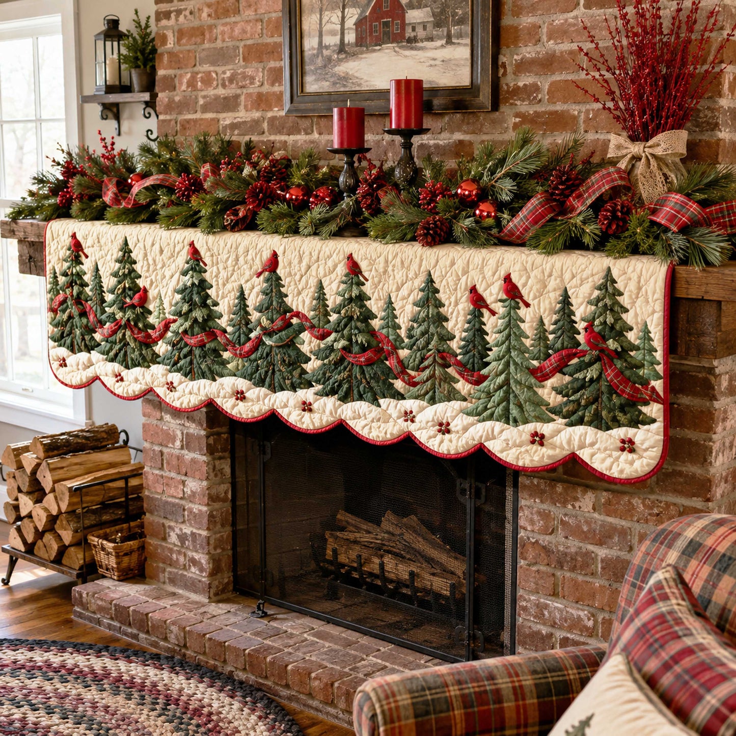 Christmas Bliss Quilted Mantle Scarf SN0TD133